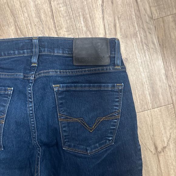 Guess Blue Denim Jeans Brit rocker slim tapered 32/32 - Picture 5 of 7